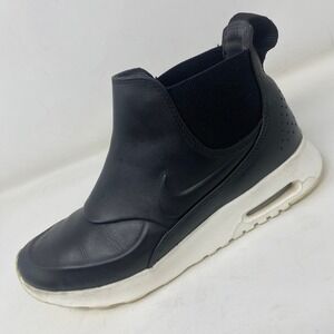 Nike Womens 8 Air Max Thea Mid Black Leather Chelsea Boot Sneakers 859550-001